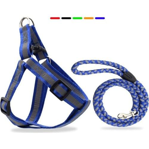 Hand Made Braided Explosion Models Three Pieces Dog Chain Dog Chest Back And Collar Leash Pet Set Accessories