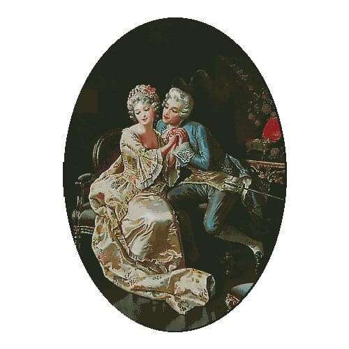 Couple lovers oil painting Top Quality Cross Stitch Kits 14CT Unprinted Counted Sewing kit Embroidered Art Handmade Home Decor