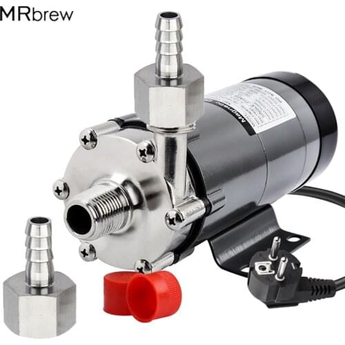 Magnetic Drive Pump, Food Grade High Temperature Stainless Head Magnetic Pump 15RM with 1/2" NPT Thread Home Brew