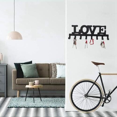 Key Holder for Wall Mount LOVE 8-Hook Rack Decor Metal Hanger for Front Door Kitchen Store House Vehicle Keys