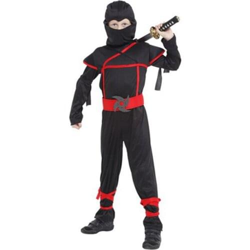 Stealth Ninja Boys Costume Child samurai warrior Anime Cosplay Fancy dress for Carnival or Halloween party dressing up