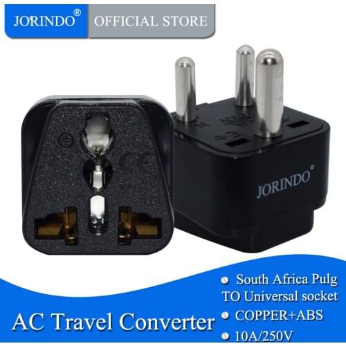 JORINDO S.Africa Converter AU UK US EU To Small South Africa Plug AC Power Outlet Adapter Socket Nepal India Sri Lanka