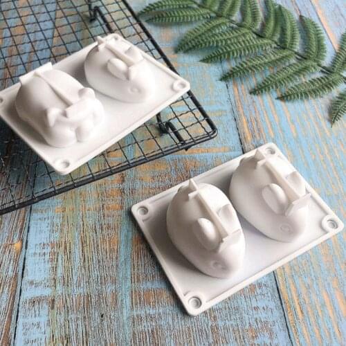 DIY Easter Rabbit Pig Silicone Mousse Cake Mold Soap Making Tools Pastry Baking Molds