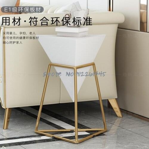 Nordic Sofa Side Table Light Luxury Simple Triangle Bedside Living Room Iron Art Small Tea Table Now Simple Creative Corner Tabl