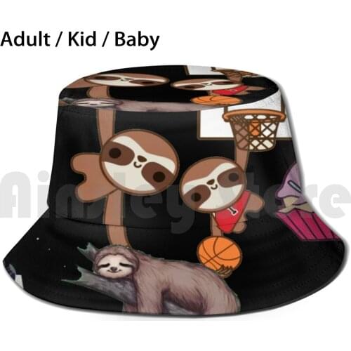 Sloth Pattern Funny Sloth Sun Hat Foldable UV Protection