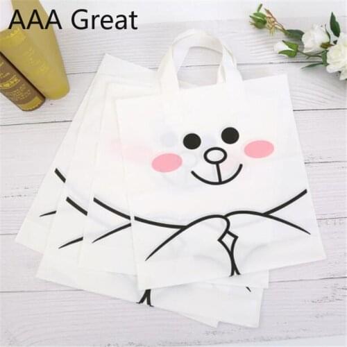 48Pcs/Lot Wedding Bags Boutique Gifts Shopping Packaging Pouches Handle Bag Cartoon Supermarket Decorations Christmas Clothing