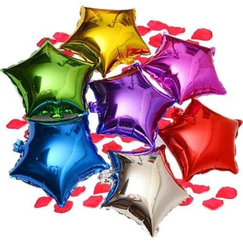 Hot 50 pcs/lot 18'' five-pointed star shaped foil Balloons Helium Metallic pure color balloons Wedding birthday party decoration