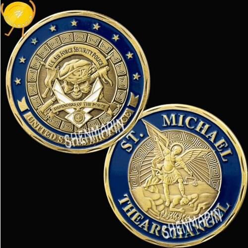 US Air Force Security Police Commemorative Coin The Archangel ST. Michael Challenge Coin Honor Defenders Coins Collectibles