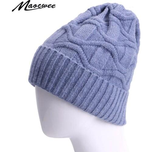 Women Men Crochet Beanie Hat Soft Warm Cap Winter Autumn Female Unisex Adult Knitted Solid Color Green Black Casual Skullies Hat