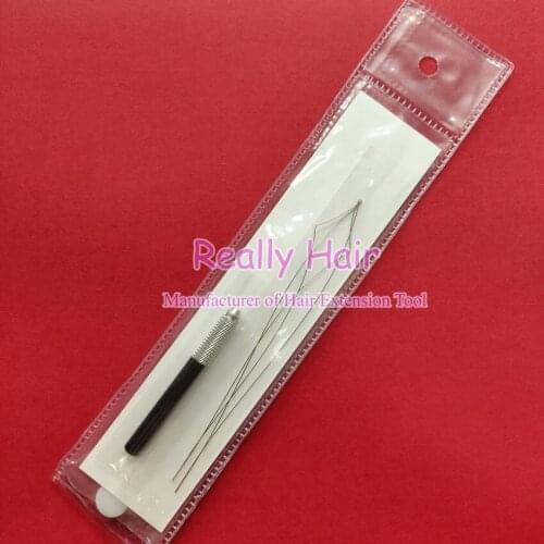 1pcs Aluminium Silvery Handle Pulling Needle for Nano Rings Links Loop Hair Extension Tools two size steel wire
