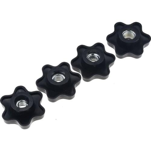 2PCS M10 M12 M14 M16 Through Hole Six Star Type Plum Bakelite Hand Tighten Nuts Handle Star Mechanical Thumb Nut