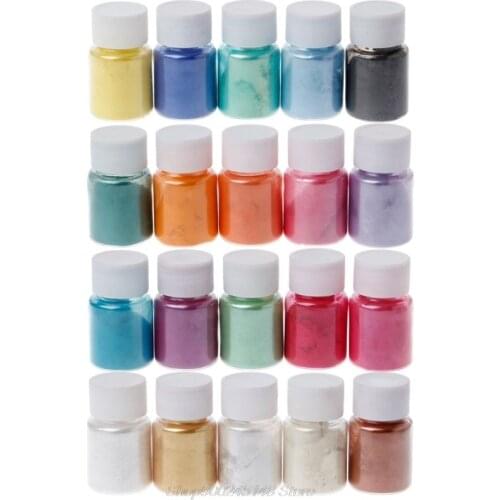 20 Colors Mica Powder Epoxy Resin Dye Pearl Pigment Natural Mica Mineral Powder for DIY Jewelry Making Crafts Jy14 20 Dropship