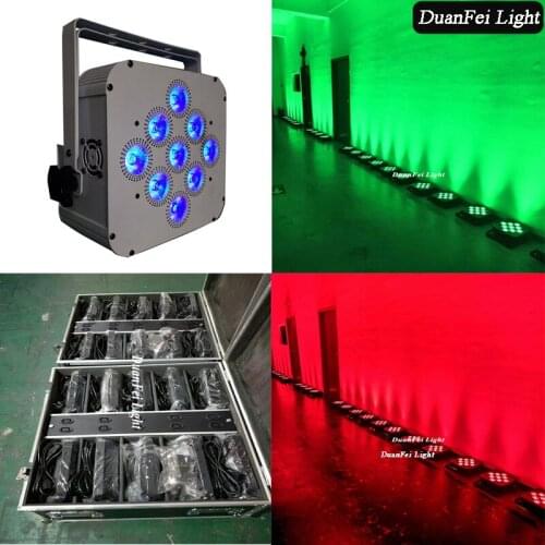 20pcs with 2 flycase Wireless DMX LED Flat Par 9x18w led par can RGBWA uv 6in1 par led battery power