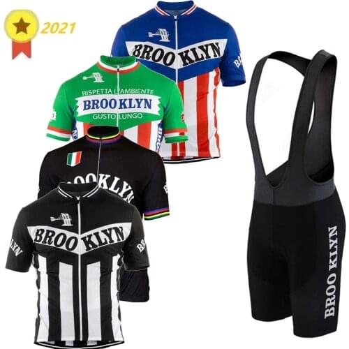 2021 Team Brooklyn Mens Cycling Jersey Set Summer Bicycle Clothing Road Bike Shirts Suit Bicycle Bib Shorts MTB Wear Maillot