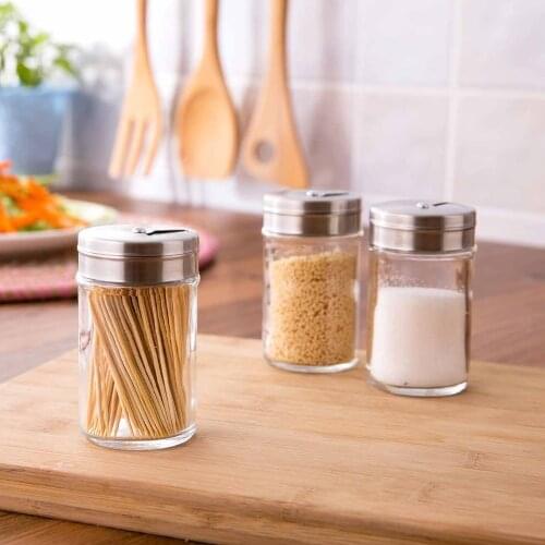 3Pcs Spice Jar Can Salt and Pepper Shakers Spice Container Seasoning Bottle Pot Barbecue BBQ Condiment Kitchen Cruet