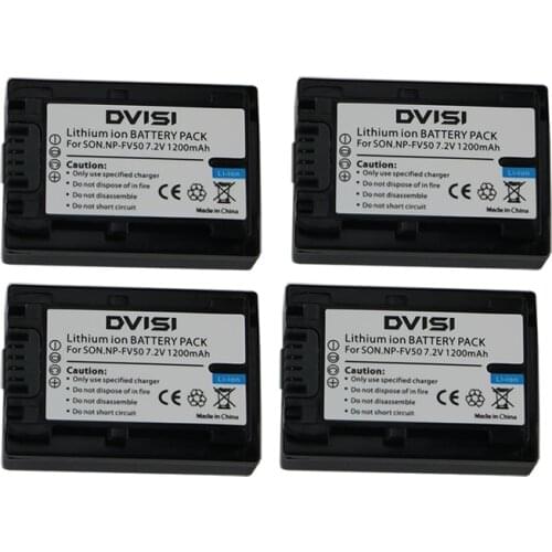 4Pcs/lot NP-FV50 NPFV50 7.2V 1.2Ah Rechargeable Battery for Sony NP-FV30 NP-FV40 HDR-CX150E HDR-CX170 HDR-CX300 FV70 FV100 FH50