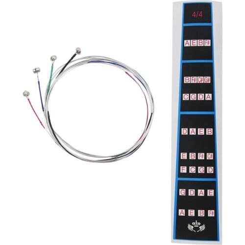 4Pcs a Set of Violin Strings E-A-D-G Core Steel+Nickel Wound Exquisite Stringed & 1x Violin Finger Guide /Fingerboard Sticker Fr