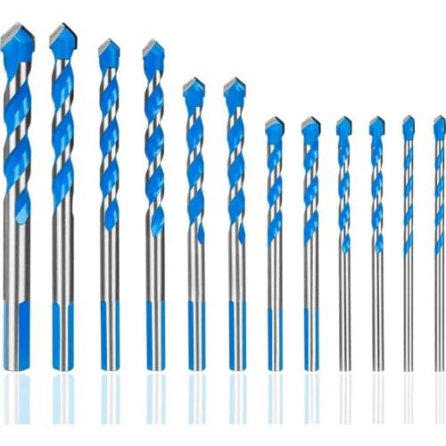ABSF 12 Pcs Masonry Drill Bits Set 3mm to 12mm Carbide Twist Tips for WALL, BRICK, CEMENT, CONCRETE, GLASS, WOOD) Have Industria