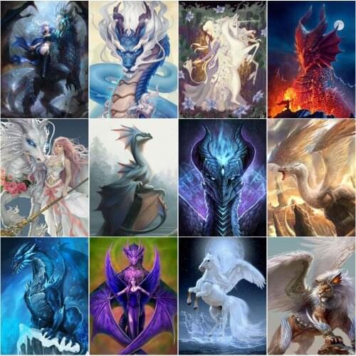 Ferocity Dragon Diy 5D Diamond Painting Full Square and Round Embroidery Mosaic Cross Kit Wall Art Handmade Home Decor for Gift