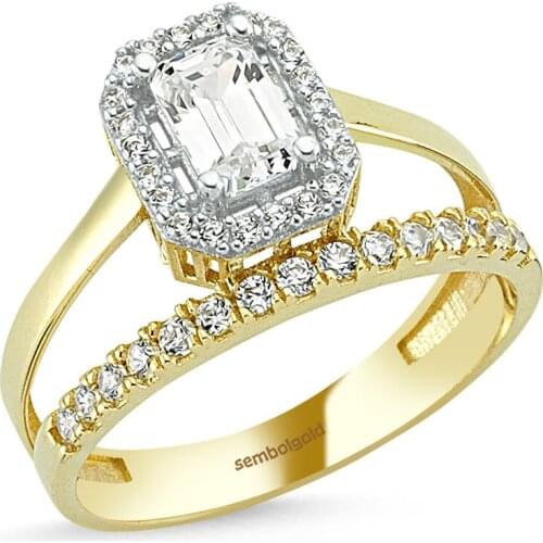 Baguette Gold Ring Two In One 0.80 Carats Handy Custom Craftsmanship Gift Gold Special Occasions Design Shiny Elegant Jewelry