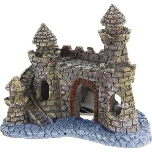 Polyresin Tower Castle Aquarium Ornament Fish Tank Decoration Accessories New GXMA