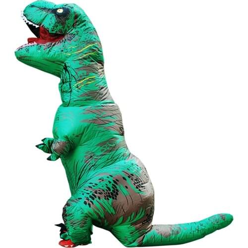 Bazzery Child Christmas Party Suit T Rex Anime Cosplay Prop Cloth Carnival Halloween Inflatable Dinosaur Costumes for Kids Adult