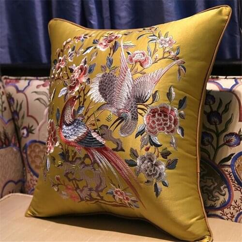 Free Shipping Classical Many Birds Waist Bloster Cushion With Inner 40x60CM Throw Pillow Embroidery Stain Chair Pad Decorate