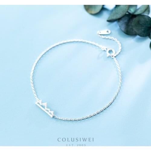 Colusiwei Lobster Silver Iceberg Bracelets for Women Simple Geometric Triangle Link Bracelet 925 Sterling Silver Jewelry Bijoux