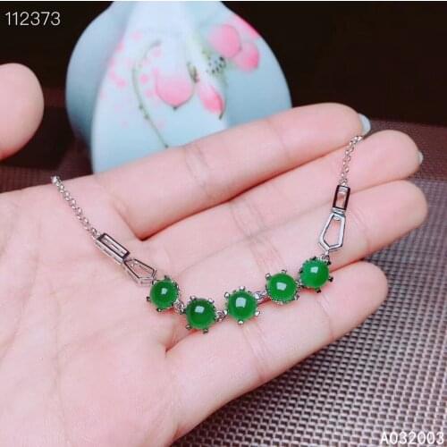 KJJEAXCMY Fine Jewelry 925 Sterling Silver inlaid Jasper women hand bracelet popular support detection