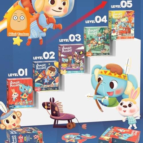 Kids Leveled Puzzle Education Advanced Montessori Paper Jigsaw Set Brain Training Development Early Learning Toys For Children