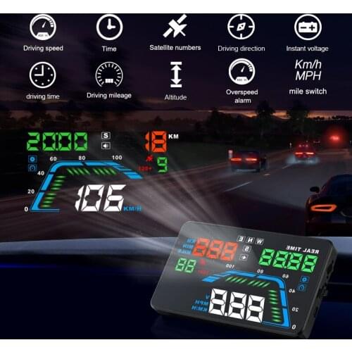 Q7 HUD display car gps speedometer car for mirror q7 hud Car Bike Motorcycle Auto Accessories Windshield Projector Alarm