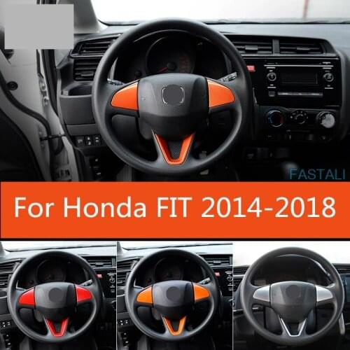For Honda FIT JAZZ 2014-19 steering wheel U-shaped decorative steering wheel decorative patch ABS sequin car accessories