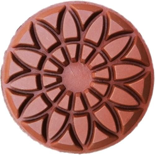 9 pieces set 3 inch Copper hybrid pad transitional Diamond Floor Polishing Pad 80mm 10mm thick
