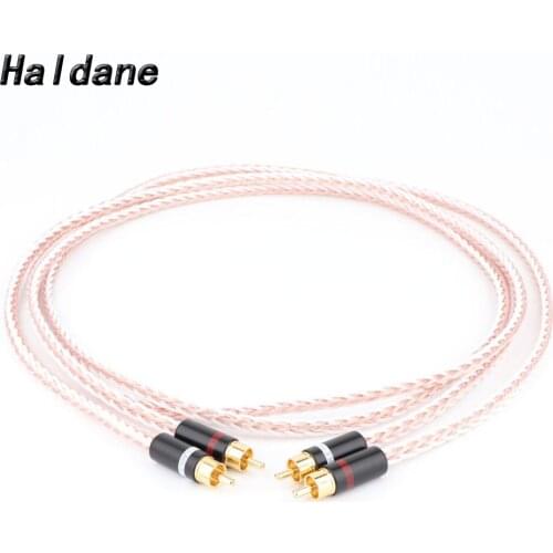 Haldane HIFI Single Crystal Copper Silver Mixed Audio Cable HIFI RCA Interconnect Cable 2RCA to RCA Cable for Amplifier Player