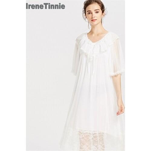 Женские ночные сорочки с рукавами IreneTinnie China At AliExpress