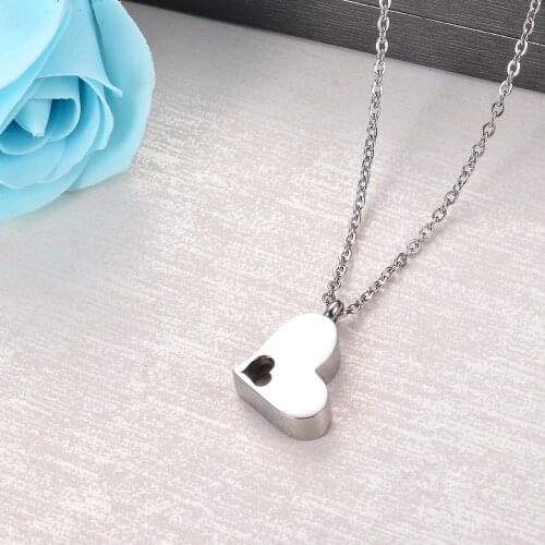 Stainless Steel Memorial Cremation Keepsake Heart Pendant Ash Holder Urn Necklace for Ashes for Men Women with Funnel Kit
