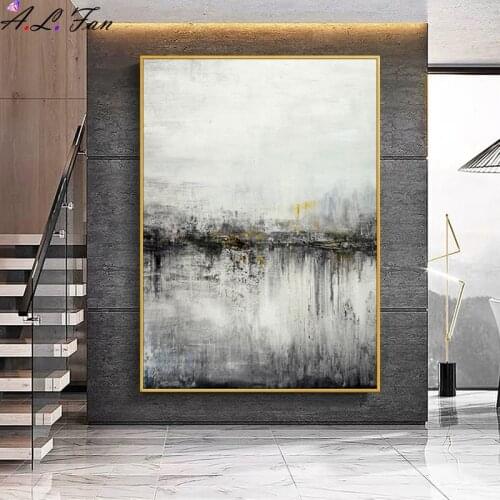 Golden oil painting for living room, abstract wall art handmade image, golden tree, living room and home decor
