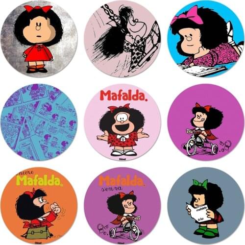 Mafalda Classic Icons Pins Badge Decoration Brooches Metal Badges For Backpack Decoration 58mm