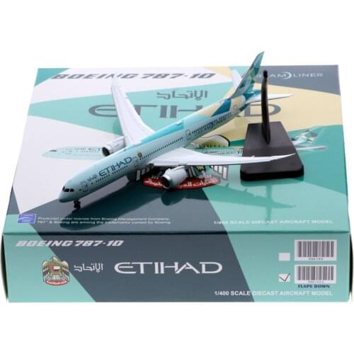 1:400 Alloy Collectible Plane JC Wings XX4300 Etihad Airways Boeing B787-10 Dreamliner Greenliner Livery Diecast Aircarft A6-BMH