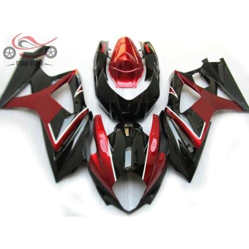 Injection fairings kit for Suzuki GSXR1000 K7 2007 2008 road racing red black ABS plastic Chinese fairing parts GSXR 1000 07 08
