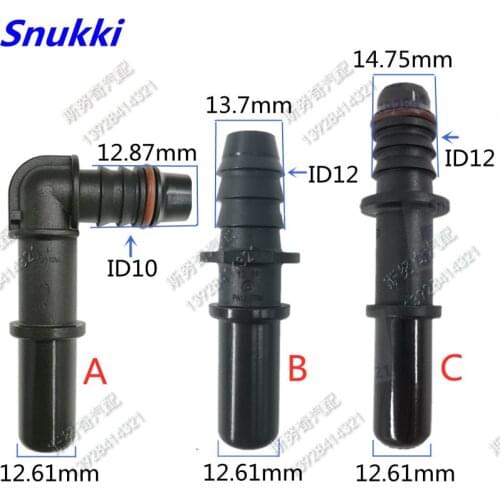 12.61mm-ID12 end piece 12.61 long male connector lengthened universal general Fuel line quick connector plastic 10pcs a lot