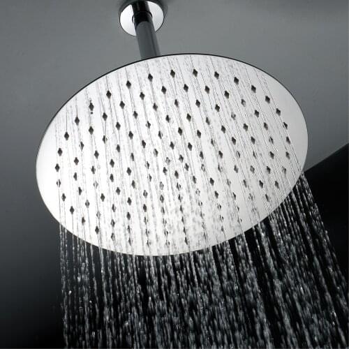 30CM Round Stainless Steel Showerhead Rainfall Rain Shower Head Chrome high pressure bath faucet dusche ducha rainshower