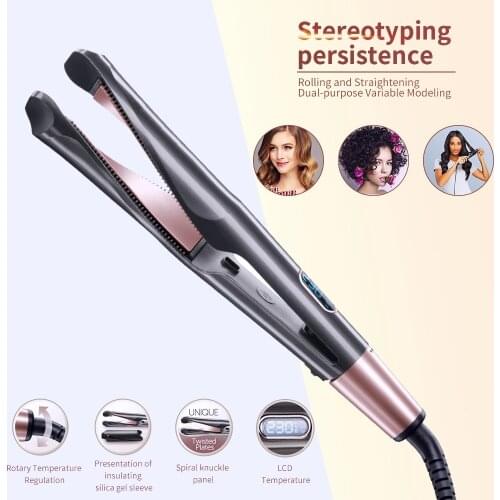 Multifunction Hair Straightener Flat Irons Wet Dry Use Brush Comb Hot Heating Styler CorrugationCurling Iron Hair Curler Comb