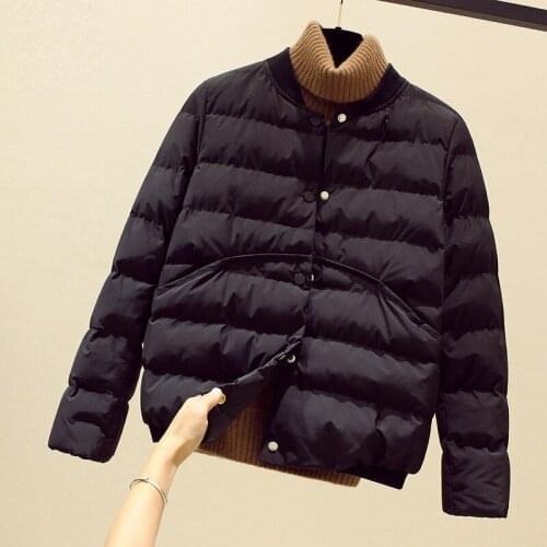 Fashion Parkas Women Thick Warm Winter Button Coats Female black Single Breasted Jackets Overcoats 2021