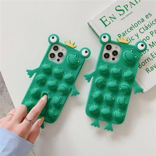 3D Cute Cartoon Frog Bubble Soft Silicone Case For OPPO A31 A53 A9 A5 2020 Reno 5 Pro 2Z 6 R17 A3 A3S A5S F11 A92S A52 Cover