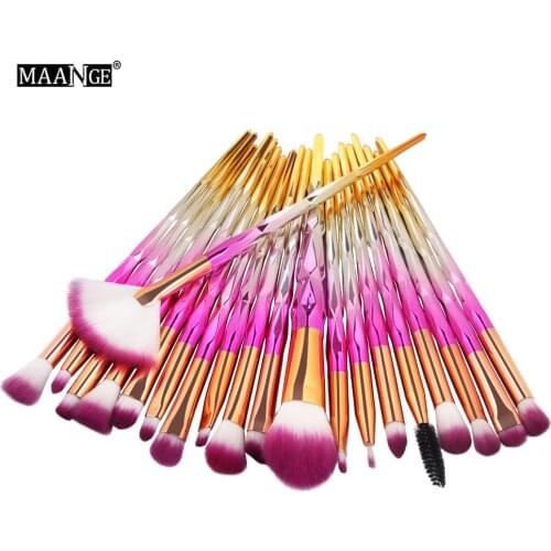 Rose Gold Makeup Brushes Set Pro Diamond Eye Shadow Powder Foundation Blending Lip Cosmetic Beauty Make Up Brush Tool Kit KH129