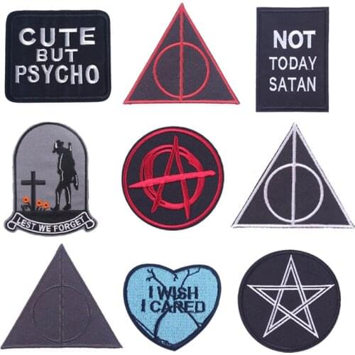 Iron On Patches On Clothes Slogan Satan Patch Embroidered Patches For Clothing DIY Stickers Sewing On Garment Apparel Accessory