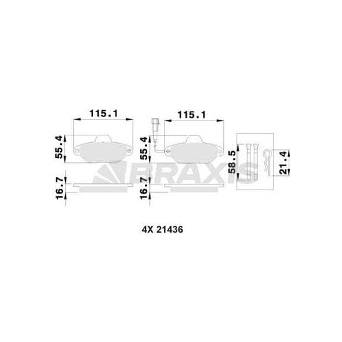 FRONT BRAKE BALATASI 500 1.2 11 / 08 77364635 BRAXIS AB0028