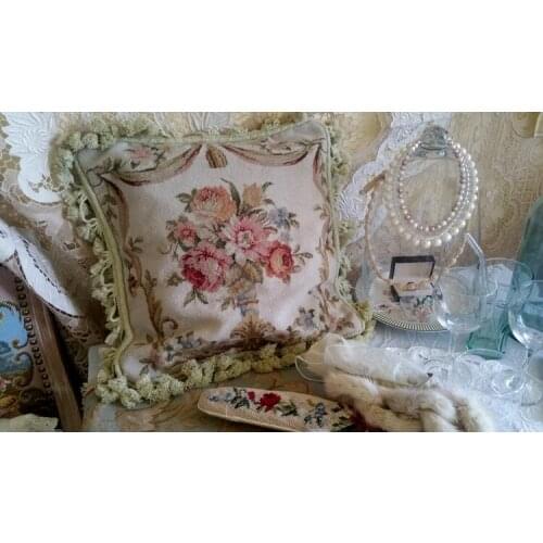 Needlepoint pillows [. June New] All Wool Hand Embroidered Cushion Cover
