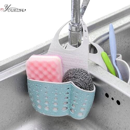 OYOURLIFE Adjustable Double Layer Sink Sponge Holder Kitchen Sponge Soap Sundries Hanging Drain Rack Sink Accessories Organizer